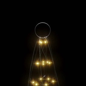 Árvore de Natal LED no mastro 200 LEDs branco quente 180 cm