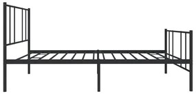 Estrutura de cama com cabeceira e pés 90x200 cm metal preto