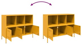 Aparador 100,5x39x79 cm aço amarelo mostarda