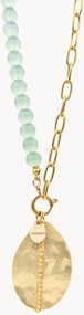 Colar banhado a ouro com pendente Leaf Summer