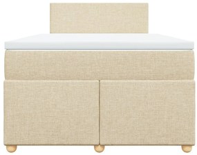 Cama boxspring com colchão 120x190 cm tecido cor creme