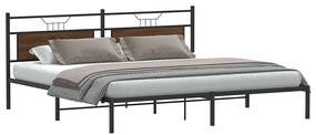 Estrutura cama sem colchão 200x200 cm carvalho castanho