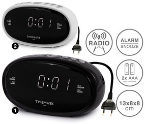 Rádio Despertador Digital Timemark Plástico Preto 13X8X8cm
