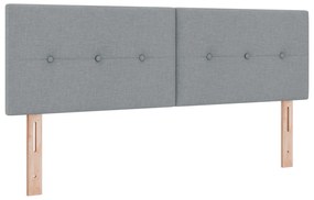 Cama Box Spring com colchão Cinza Claro 140x190 cm Tecido