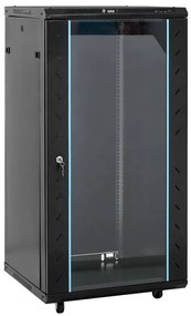 vidaXL Armário bastidor 15U 19" IP20 60x60x120 cm preto