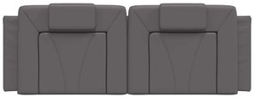 Almofadão de cabeceira 120 cm couro artificial cinzento