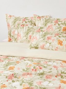 Capa de edredão em cetim de algodão com padrão floral Anthea