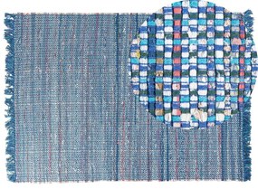 Tapete em algodão azul marinho 140 x 200 cm BESNI Beliani