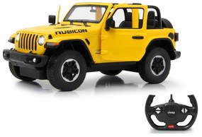 Carro telecomandado Jeep Wrangler JL 1:14 2,4GHz Portas manuais Amarelo