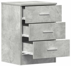 Mesas cabeceira 2pcs 38x35x56cm derivados madeira cinza cimento