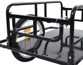 Reboque para bicicleta 130x73x48,5 cm aço preto