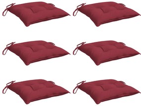 Almofadões de cadeira 6 pcs tecido oxford vermelho tinto