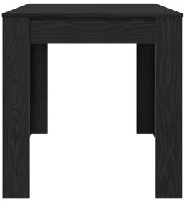 Mesa de Jantar vidaXL Preta de Carvalho 140x74,5x76 cm em Madeira Reco