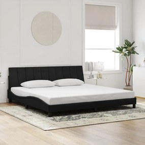 Estrutura de cama sem colchão 200x200 cm veludo preto