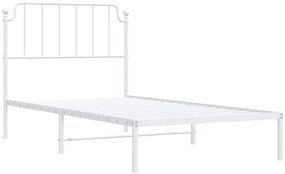Estrutura de cama com cabeceira 100x190 cm metal branco