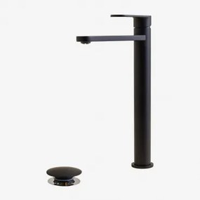 Conjunto De Torneira De Pia De Latão Alameda E Válvula De Drenagem De Pia Click-clack De Aço Inoxidável E Latão Orveta. Preto - Sklum