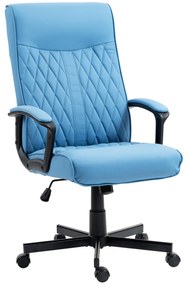 Vinsetto Cadeira Escritório Giratória 360° Encosto Alto Ajustável Função Inclinação Confortável Ergonomica 65x65x102-1125 cm Azul | Aosom Portugal