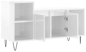 Móvel de TV 100x35x55 cm derivados madeira branco brilhante