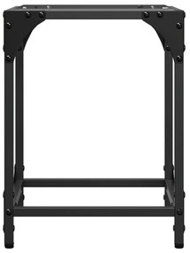 Mesa de centro c/ topo em vidro transparente 30x30x40 cm aço