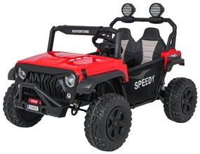 Jipe elétrico para Crianças 2 Lugares 24V 4x4 PASSION 4x4 Off-Road Rodas Espuma EVA, Assento couro ecológico Vermelho