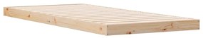 Estrutura de Cama de Piso vidaXL Branca 100x220 cm Madeira Sólida de P
