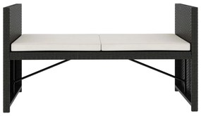 5 pcs conjunto lounge de jardim c/ almofadões vime PE preto