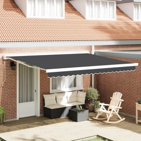 vidaXL Toldo Retrátil Manual Antracite 400x300 cm