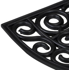 Tapete de porta semicircular 45x75 cm borracha