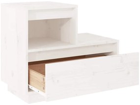 Mesas de cabeceira 2 pcs 60x34x51 cm pinho maciço branco