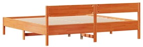 Cama sem colchão 180x200 cm pinho maciço castanho-mel