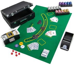 Conjunto de fichas de pôquer Claytec de 600 peças, 14 gramas, com estojo de transporte, preto