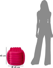 Puff Softy Fúcsia - Veludo Fúcsia - 45 cm x 45 cm x 45 cm