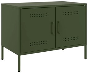 Móveis de TV 2 pcs 68x39x50,5 cm aço verde-azeitona