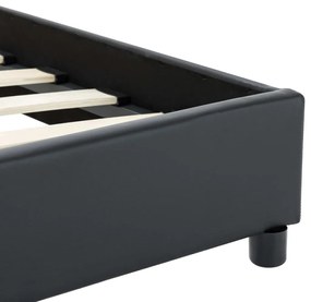 Estrutura de cama 140x200 cm couro artificial preto