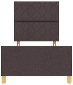 Cama vidaXL - Castanho Escuro, 90x190 cm, Tecido