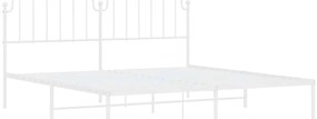 Estrutura de cama com cabeceira 193x203 cm metal branco