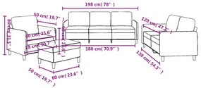 4 pcs conjunto de sofás com almofadões tecido cinzento-escuro