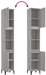 Armário WC 30x30x190 cm derivados de madeira cinzento sonoma