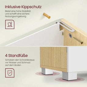 Armário casa banho para lavatório (não incluído) com 3 gavetas grandes 30 x 70 x 64 cm Branco - bege natural