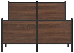 Estrutura de cama sem colchão 120x200cm metal carvalho castanho