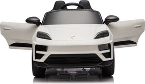 Carro elétrico para Crianças 2 a 6 anos 12V 4x4 Porsche Macan, Rodas de espuma EVA, Controle remoto Branco