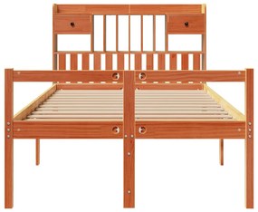 Cama com estante sem colchão 135x190 cm pinho maciço