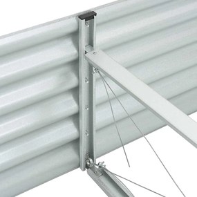 Canteiro elevado de jardim aço galvanizado 320x80x44cm prateado