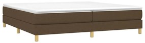 Estrutura de cama sem colchão 200x200 cm tecido castanho-escuro