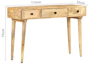 Mesa consola 115x35x76 cm madeira de mangueira maciça