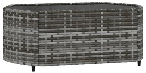 4 pcs conjunto lounge de jardim c/ almofadões vime PE cinzento