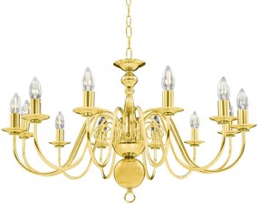 Lustre de 12 lâmpadas E14 dourado