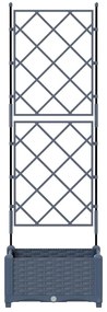 Vaso de Jardim com Treliça Cinza 40x40x125.5 cm