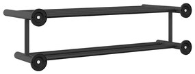 Suporte de Toalha Preto 61 x 23 x 17 cm Aço inoxidável