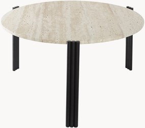 Mesa de centro redonda com tampo em travertino Tribus